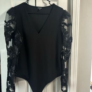 Express Embroidered sleeve body suit
